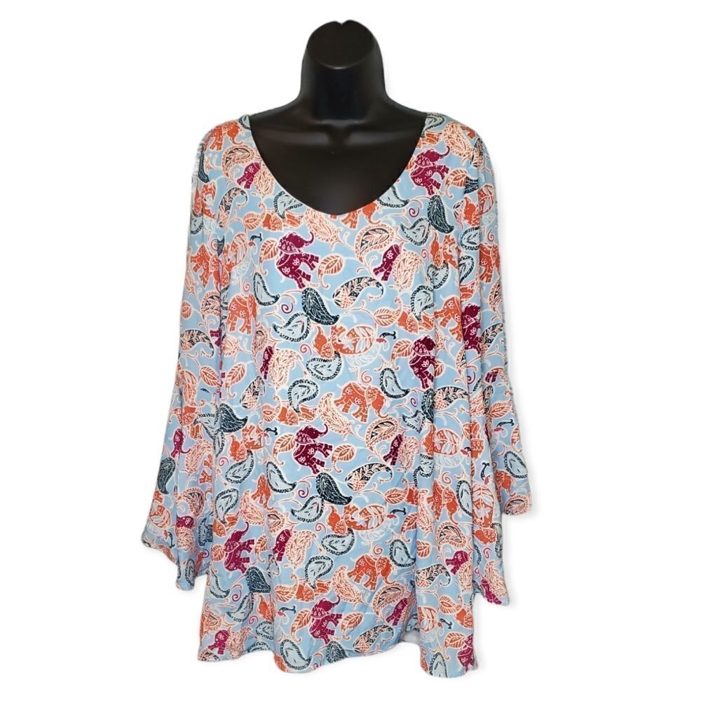 Altar'd State Elephant Paisley Print Boho Dress Size M